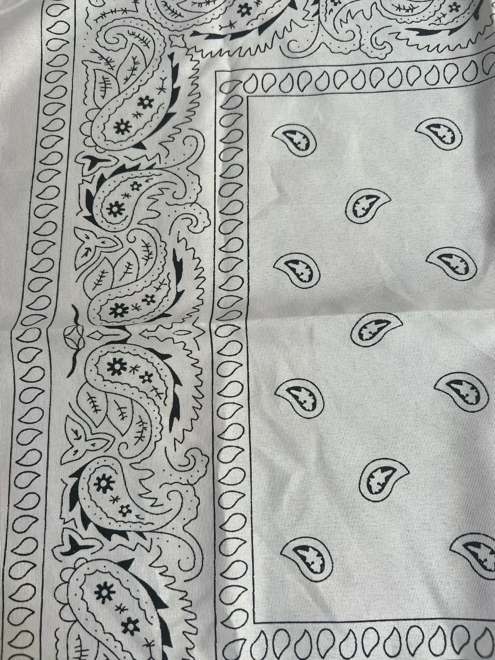 Black and White Paisley Bandana Silky Scarf - Brand New!